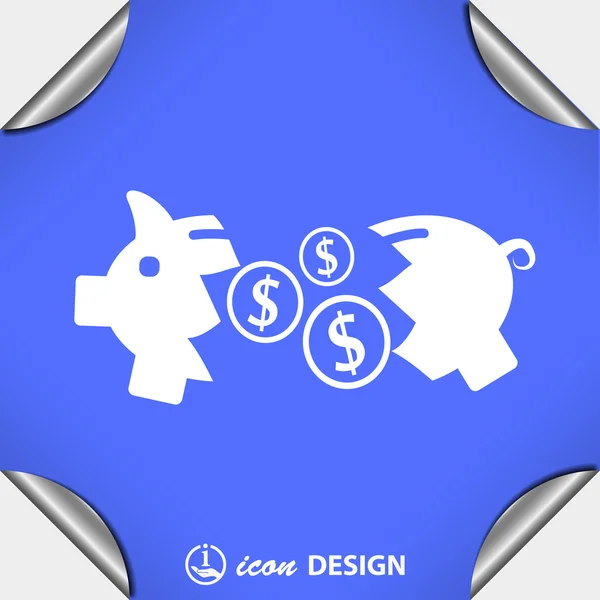 Pictograph van moneybox pictogram — Stockvector