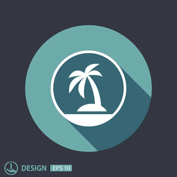 Pictograph van eiland met palm — Stockvector