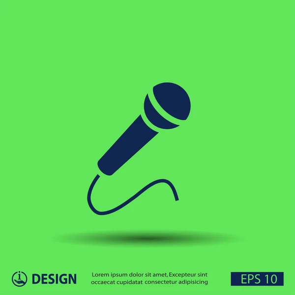 Eenvoudige microfoon pictogram — Stockvector