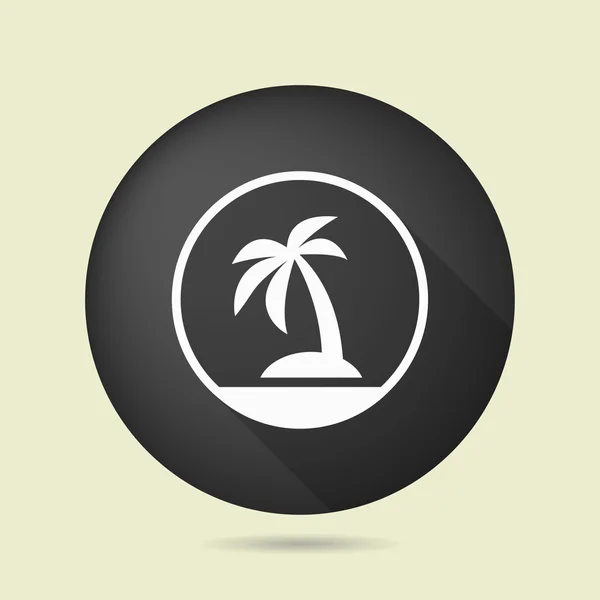 Pictograph van eiland met palm — Stockvector