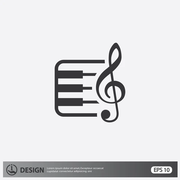 Music key and keyboard — Stock Vector