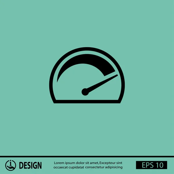 Eenvoudige pictograph voor speedometer — Stockvector