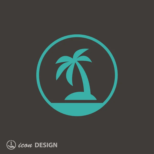 Pictograph van eiland met palm — Stockvector