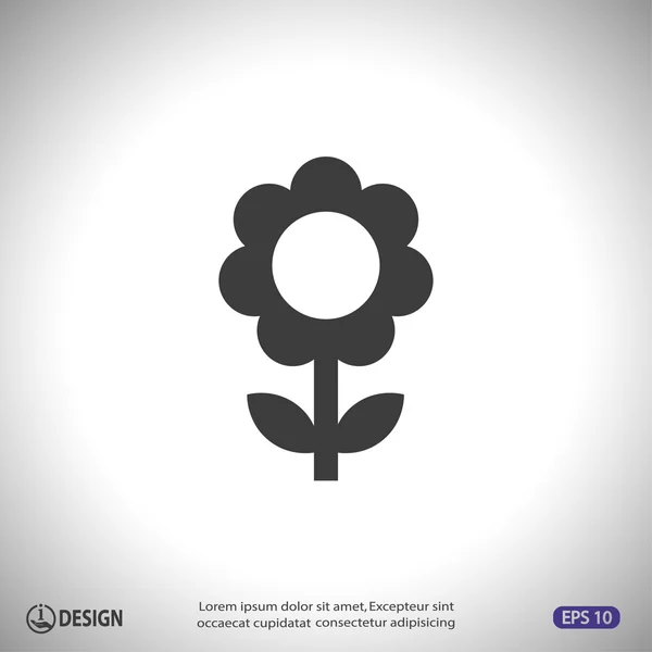 Pictogramme de silhouette florale — Image vectorielle