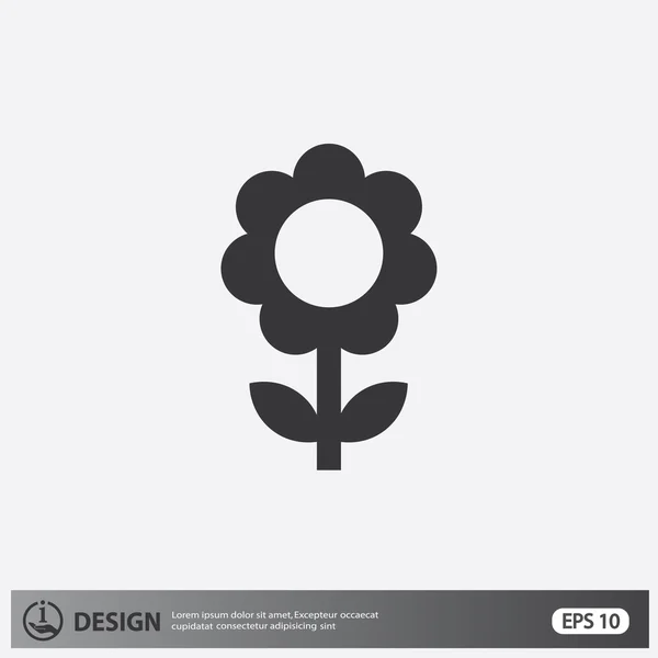 Pictograph van bloem silhouet — Stockvector