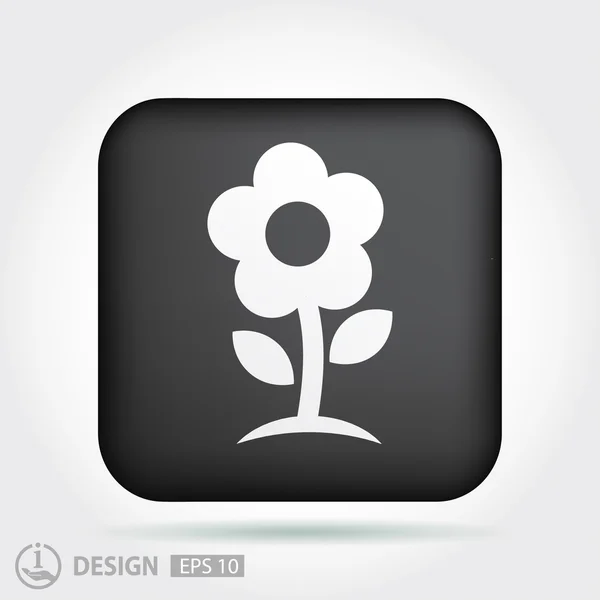Pictograph van bloem silhouet — Stockvector