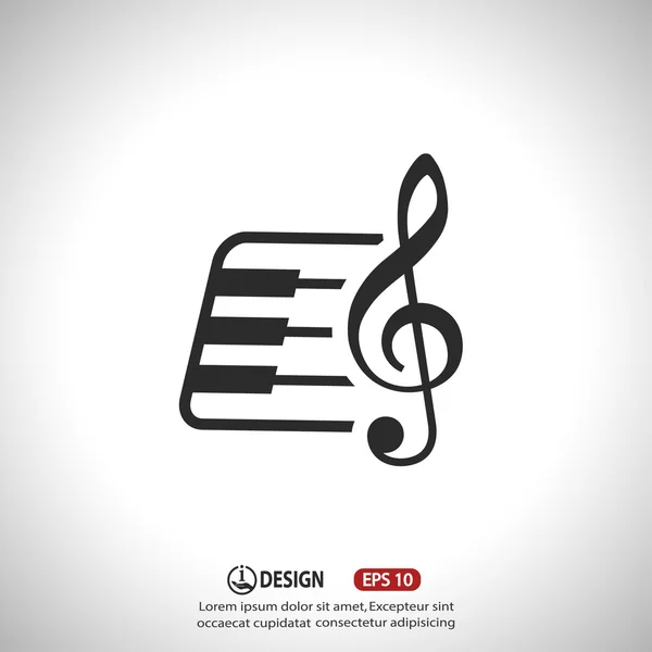 Music key and keyboard — Stock Vector