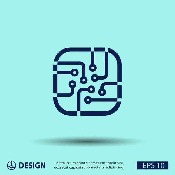 Pictograph of circuit board — Stock Vector