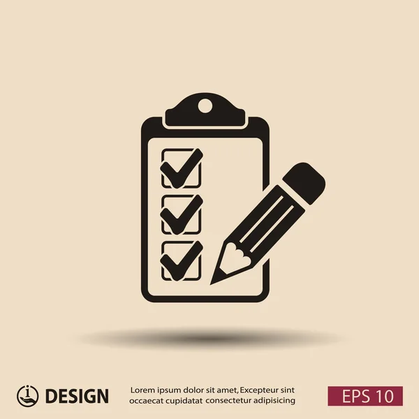 Pictograph van controlelijst pictogram — Stockvector