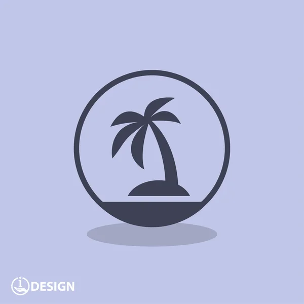 Pictograph van eiland met palm — Stockvector