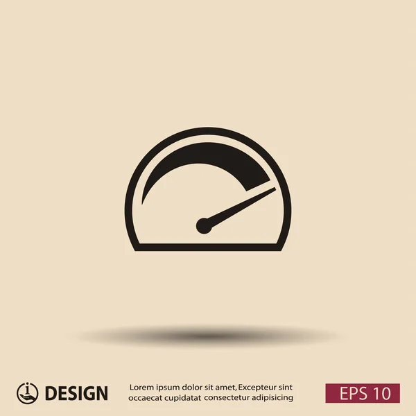 Eenvoudige pictograph voor speedometer — Stockvector