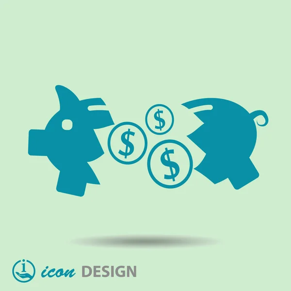 Pictograph of moneybox icon — Stock Vector