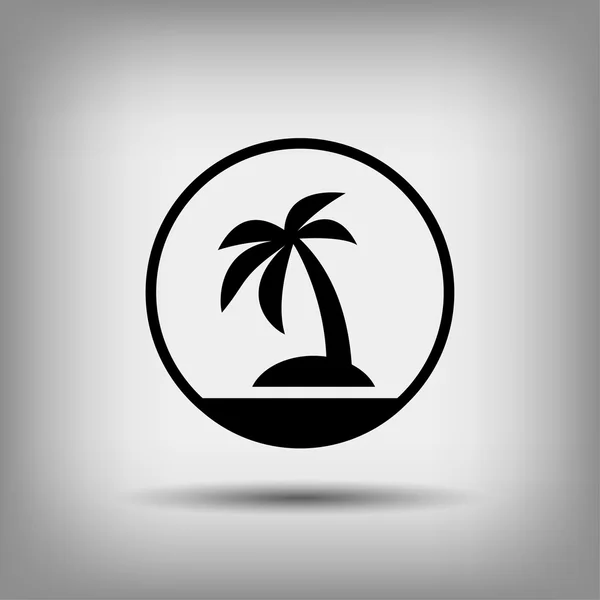 Pictograph van eiland met palm — Stockvector