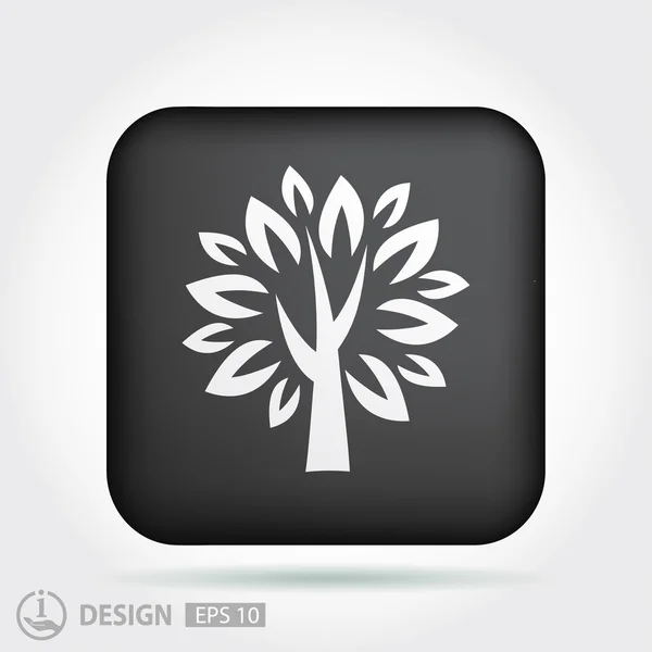 Pictografía de la silueta del árbol — Vector de stock