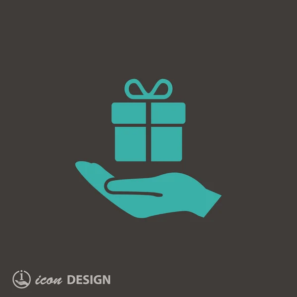 Pictografía del icono del regalo — Vector de stock