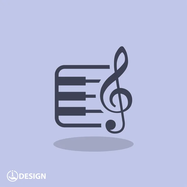 Music key and keyboard — Stock Vector