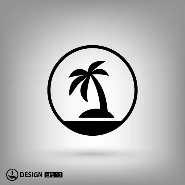 Pictogramme de l'île avec palmier — Image vectorielle