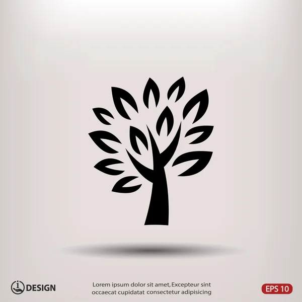 Pictograph ikon pohon - Stok Vektor