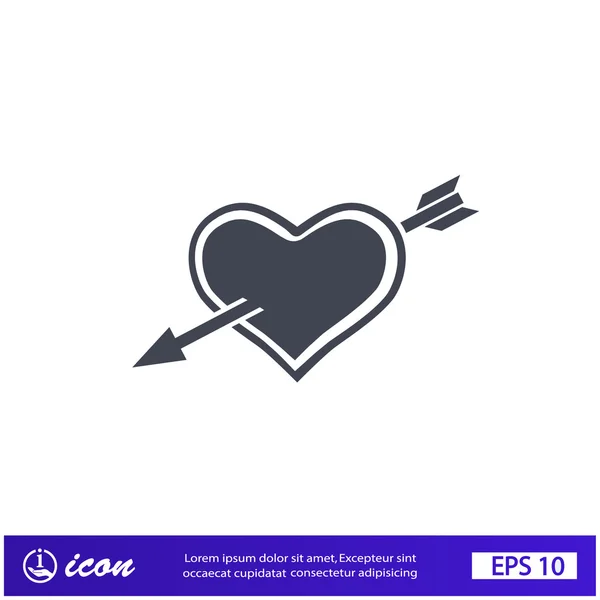 Pittogramma del cuore con freccia — Vettoriale Stock