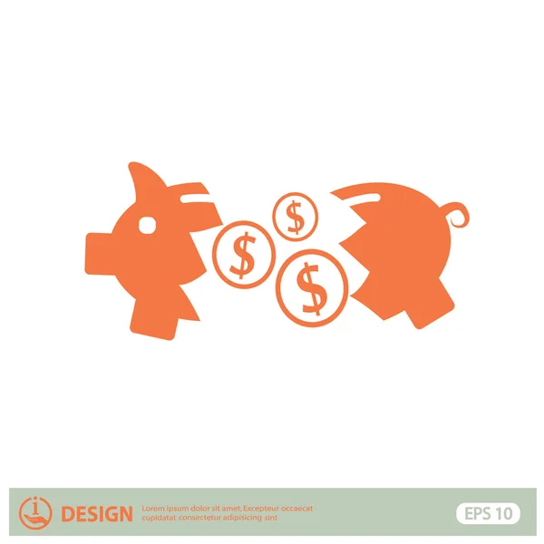 Pictograph van moneybox pictogram — Stockvector