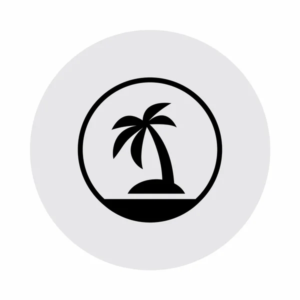 Pictografía de isla con palmera — Vector de stock