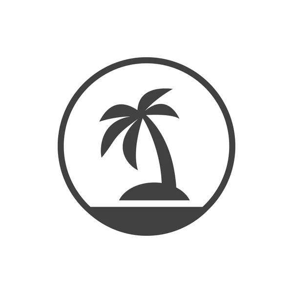Pictogramme de l'île avec palmier — Image vectorielle