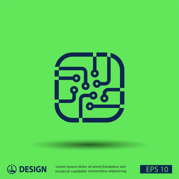 Pictograph of circuit board — Stock Vector