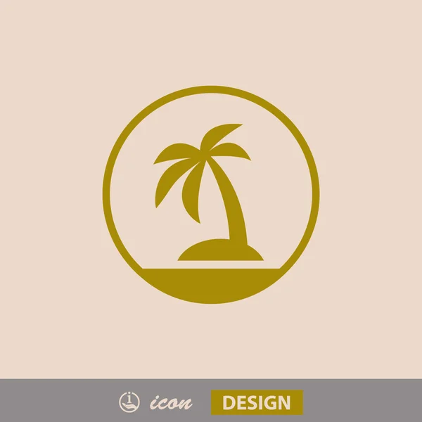 Pictograph van eiland met palm — Stockvector