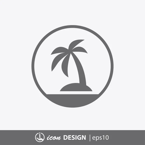 Pittogramma dell'isola con palmo — Vettoriale Stock