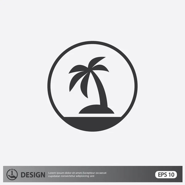 Pictograph of island with palm — Stock Vector