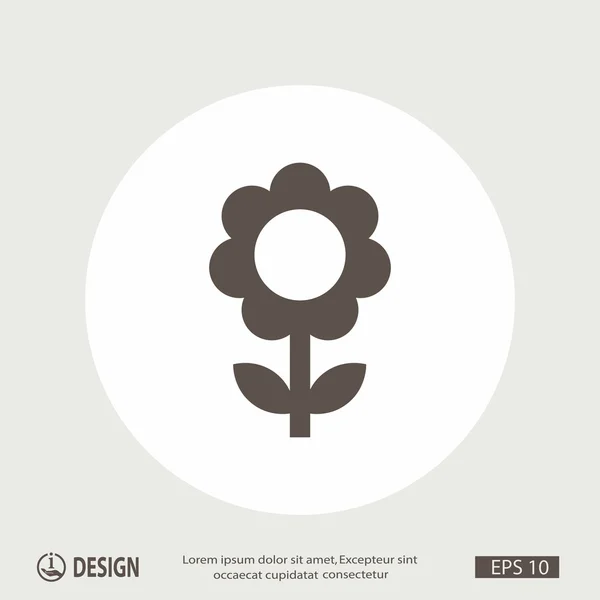 Pictograph van bloem silhouet — Stockvector