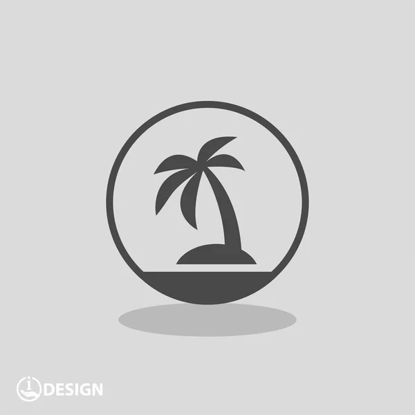 Pictograph van eiland met palm — Stockvector