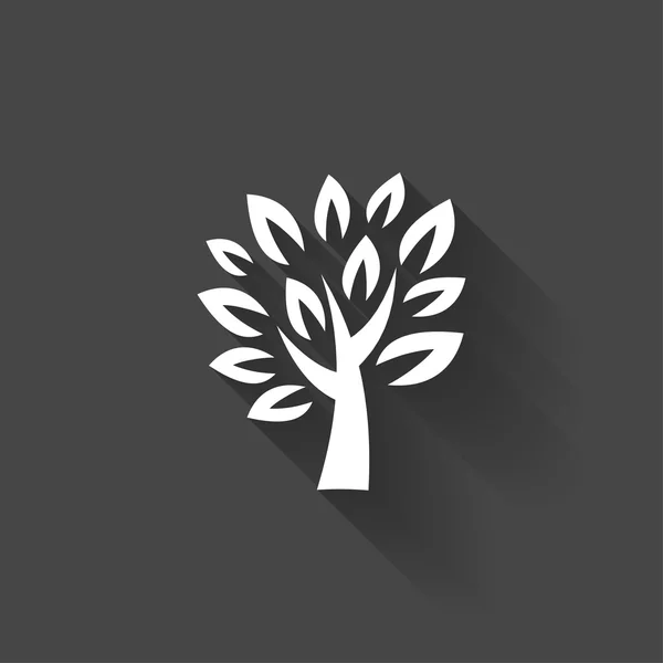 Pittogramma di albero con foglie — Vettoriale Stock
