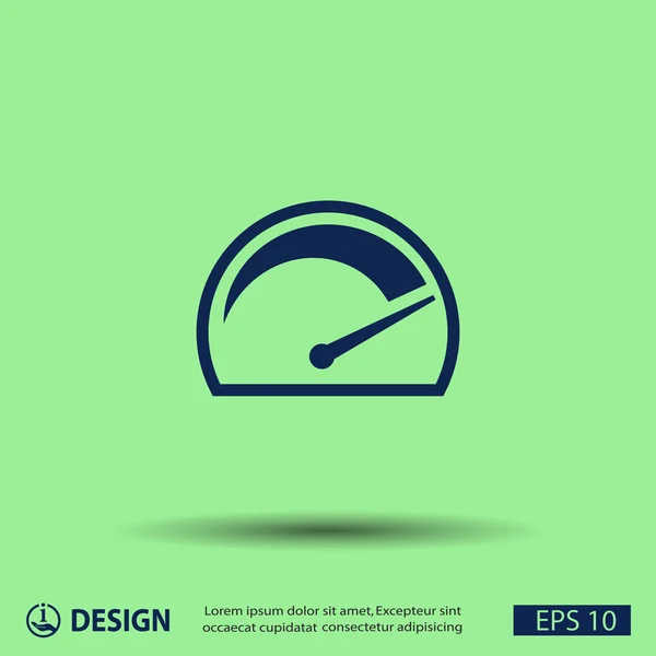 Eenvoudige pictograph voor speedometer — Stockvector