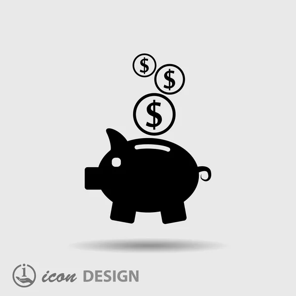 Pictograph van moneybox pictogram — Stockvector