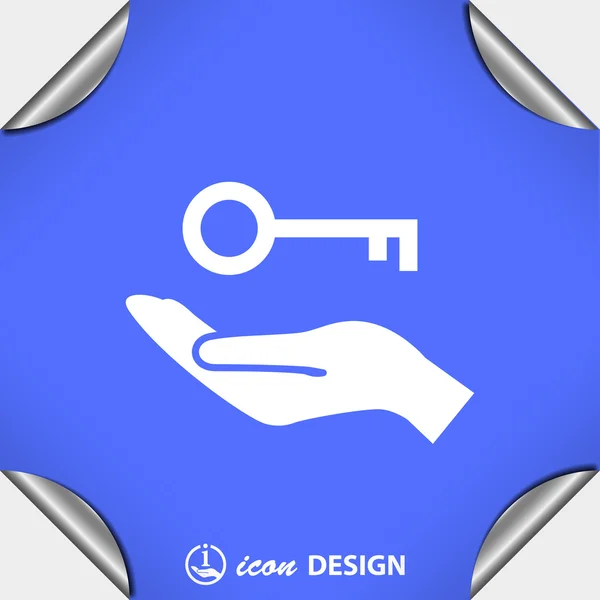 Piktogramm des Schlüssels zur Hand — Stockvektor