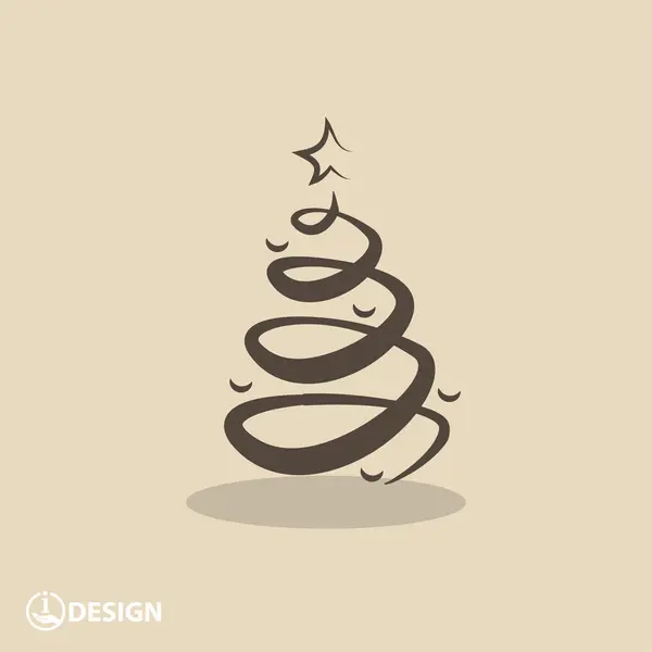 Pictografía del árbol de Navidad — Vector de stock