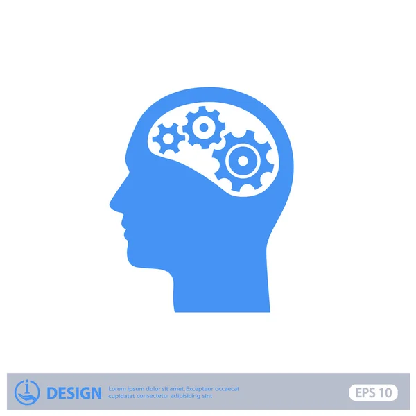 Pictograma de engrenagens na cabeça — Vetor de Stock