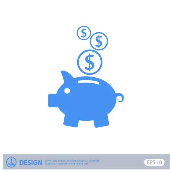 Pictograph of moneybox   icon — Stock Vector