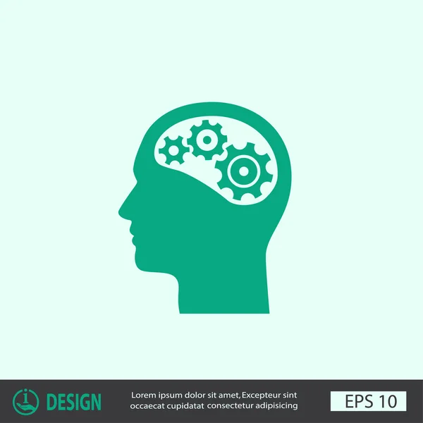 Pictogramme des engrenages dans la tête — Image vectorielle