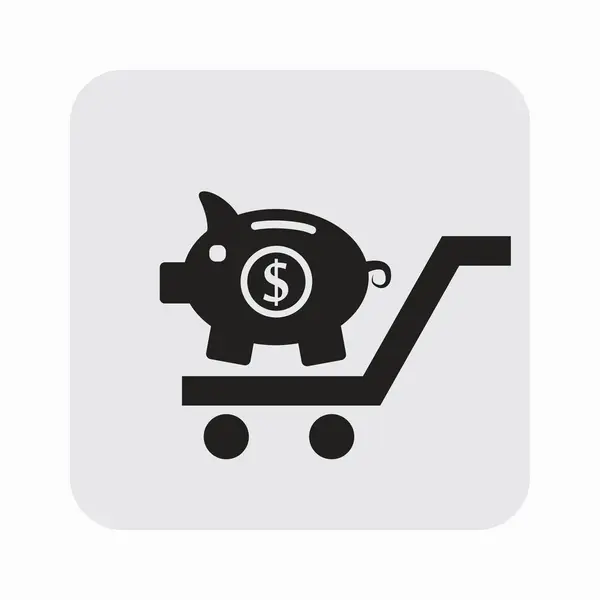 Pictograph of moneybox on cart — Stock Vector