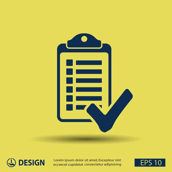 Pictograph controlelijst ja zingen. — Stockvector