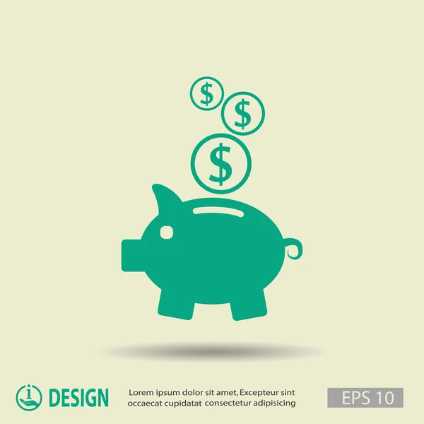 Pictograph van moneybox pictogram — Stockvector