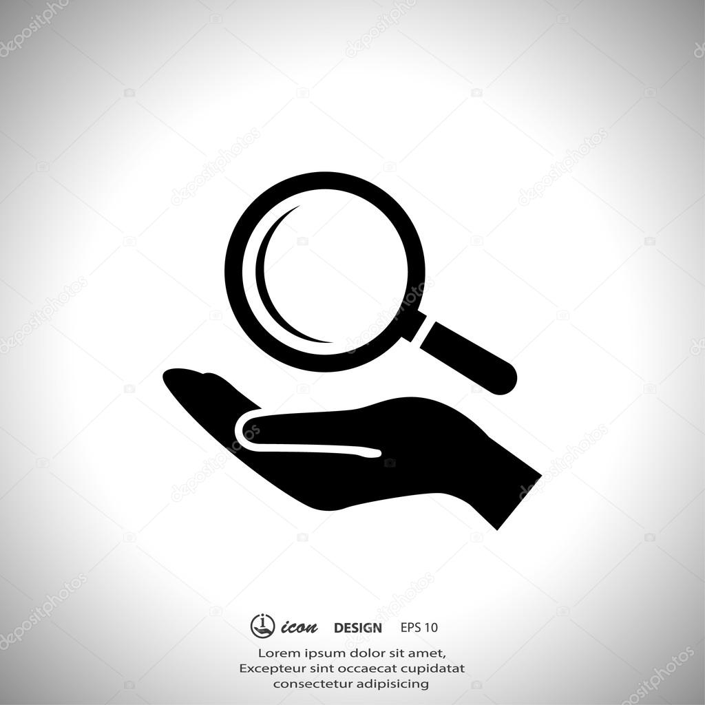 Pictograph of magnification glass