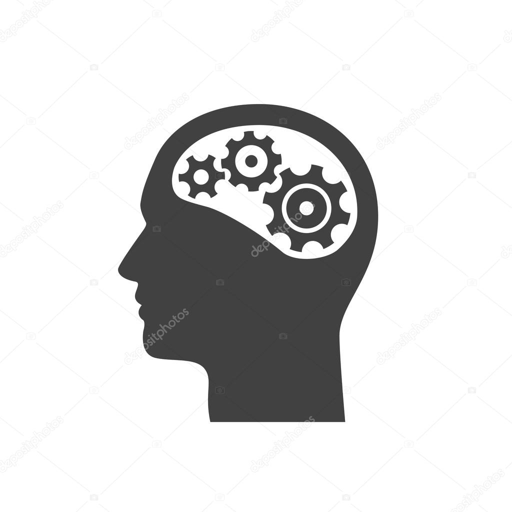 Pictograph of gears in head