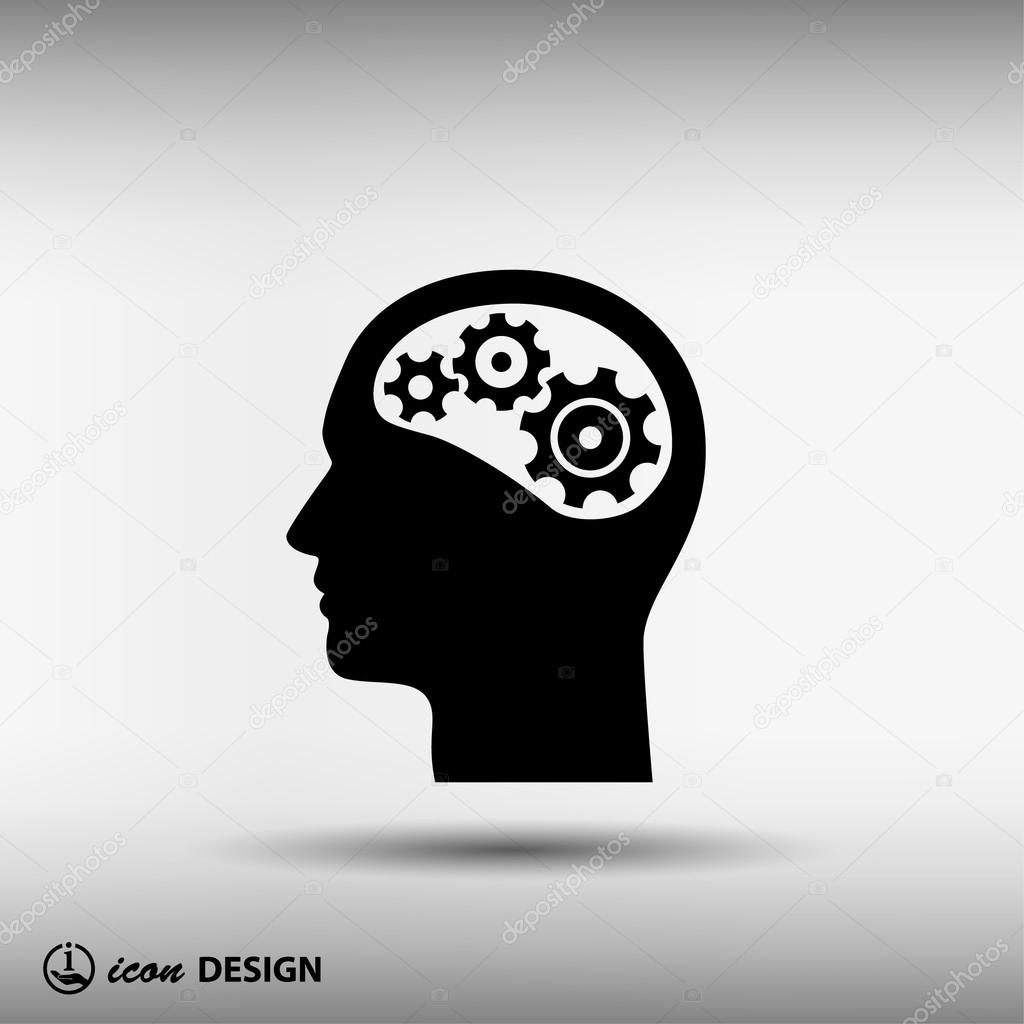 Pictograph of gears in head