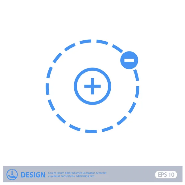 Pictograph of atom icon — Stock Vector