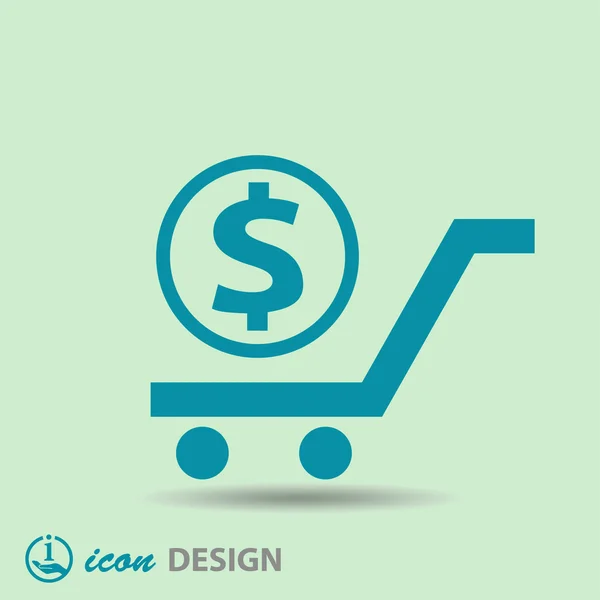 Pictograph of money on cart — Stock Vector