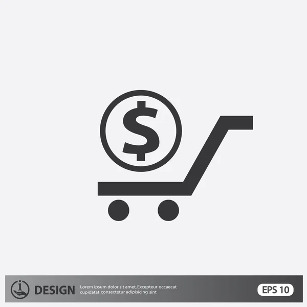 Pictograph of money on cart — Stock Vector