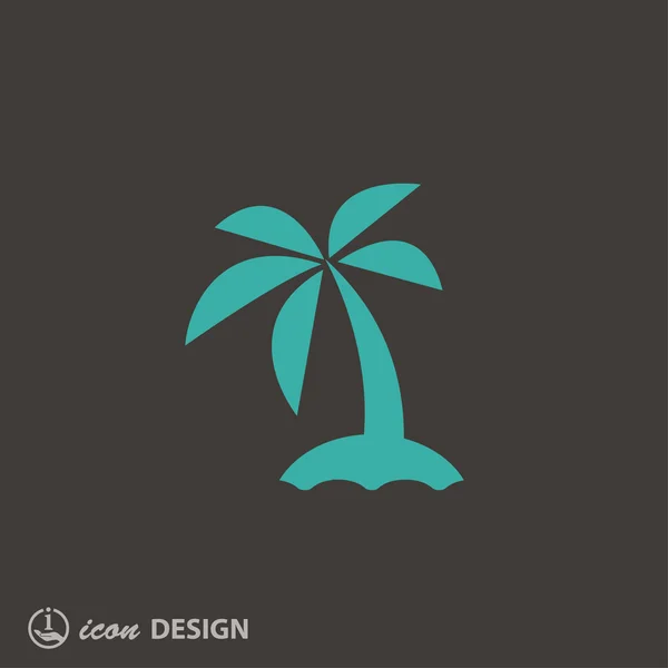 Pictogramme de l'île avec arbre — Image vectorielle